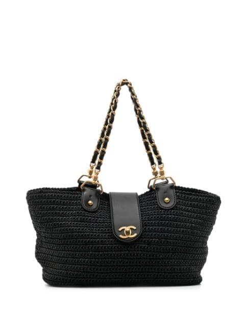 2005-2006 chain-strap raffia handbag by CHANEL 