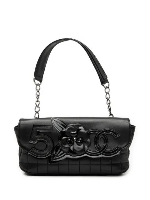 2006-2008 Camellia CC Choco Bar No 5 Lambskin shoulder bag by CHANEL 