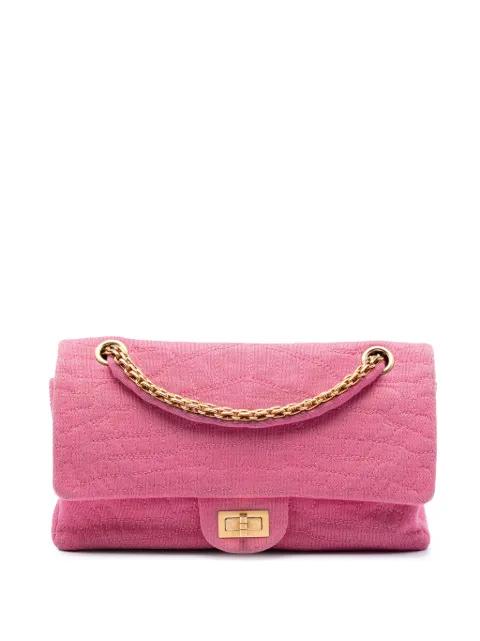 2006-2008 Croc Quilted Jersey Reissue 2.55 Double Flap 225 shoulder bag by CHANEL 