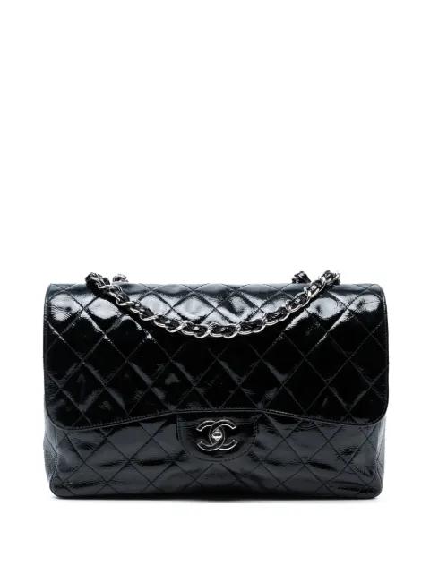 2006-2008 Jumbo Classic Crinkled Patent Single Flap shoulder bag by CHANEL 2006-2008 Jumbo Classic Crinkled Patent Single Flap shoulder bag by CHANEL