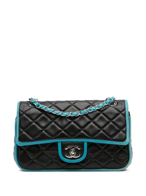 2006-2008 Medium Classic Bicolor Quilted Lambskin Double Flap shoulder bag by CHANEL 