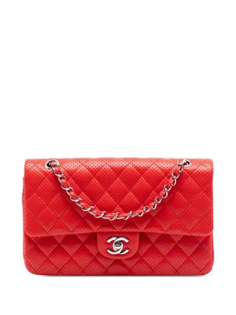 2006-2008 Medium Classic Perforated Lambskin Double Flap shoulder bag by CHANEL 
