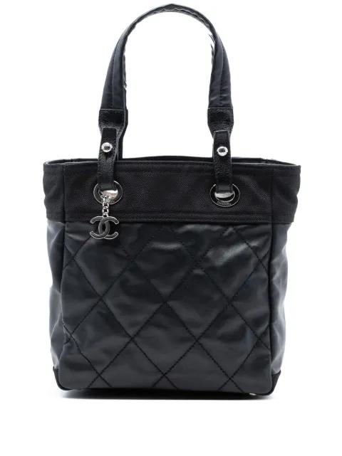 2006-2008 Small Quilted Coated Canvas Paris Biarritz tote bag by CHANEL 