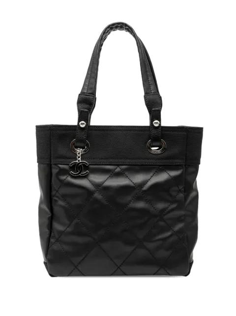 2006-2008 Small Quilted Coated Canvas Paris Biarritz tote bag by CHANEL 