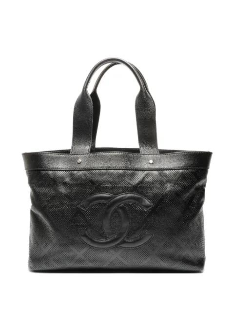 2007-2008 CC appliqué perforated leather tote bag by CHANEL 