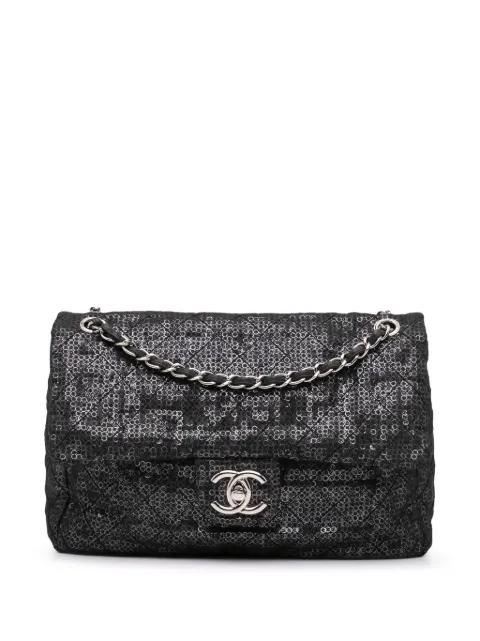 2008-2009 Maxi Hidden Sequins Mesh Flap shoulder bag by CHANEL 