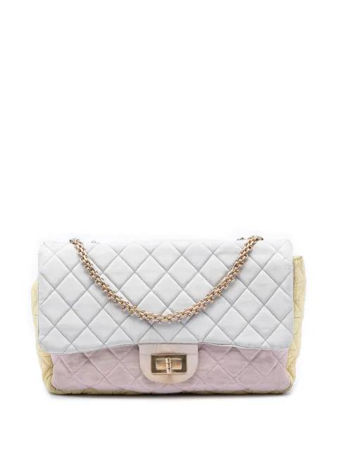 2008-2009 Tricolor Quilted Grosgrain Satin Reissue 2.55 Single Flap 227 shoulder bag by CHANEL 