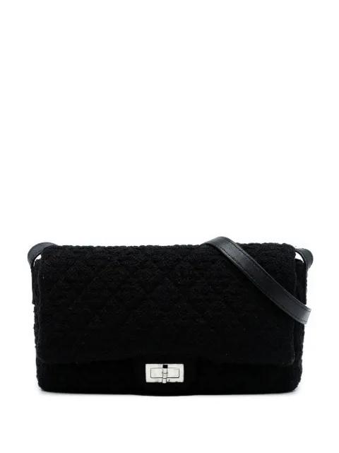 2009-2010 Jumbo Reissue 2.55 Quilted Tweed Easy Messenger Flap crossbody bag by CHANEL 