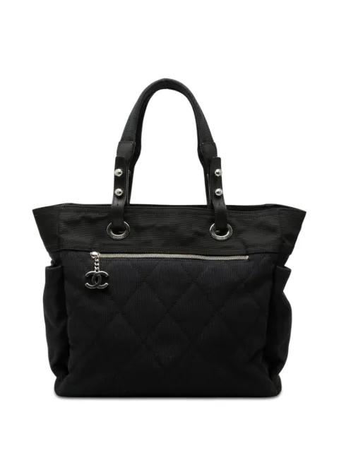 2009-2010 Large Quilted Canvas Paris Biarritz tote bag by CHANEL 