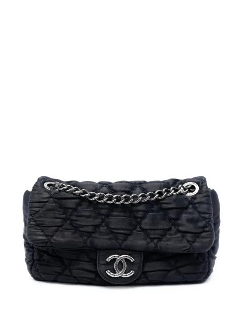 2009-2010 Medium CC Quilted Satin Single Flap shoulder bag by CHANEL 