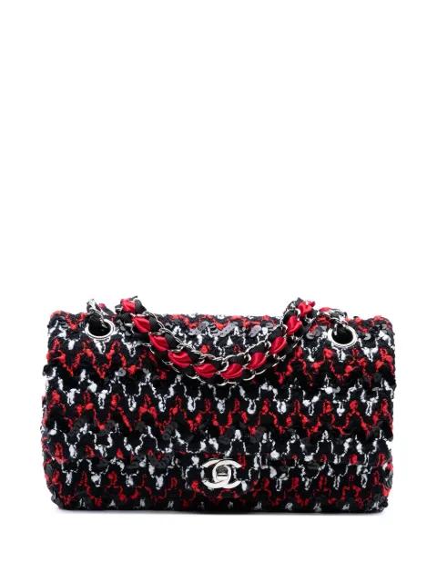 2009-2010 Medium Classic Sequined Tweed Double Flap shoulder bag by CHANEL 