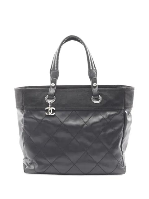 2009-2010 Medium Quilted Coated Canvas Paris Biarritz tote bag by CHANEL 