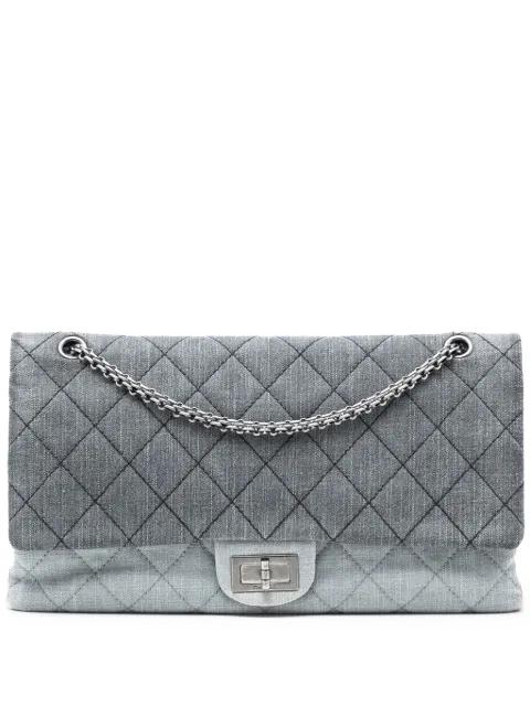 2009-2010 Tricolor Quilted Denim Reissue 2.55 Double Flap 228 shoulder bag by CHANEL 