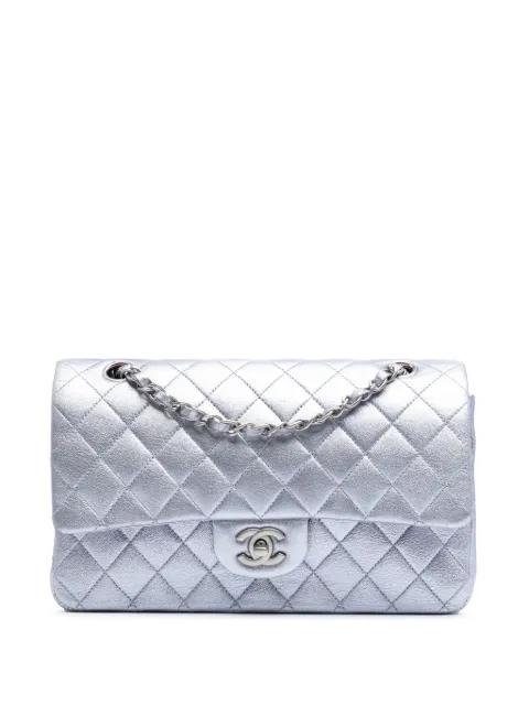 2010-2011 Medium Classic Metallic Calfskin Double Flap crossbody bag by CHANEL 