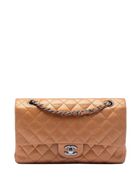 2010-2011 Medium Classic Metallic Caviar Double Flap shoulder bag by CHANEL 