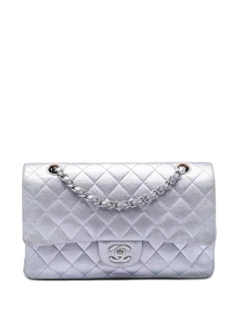 2010-2011 Medium Classic Metallic Lambskin Double Flap shoulder bag by CHANEL 