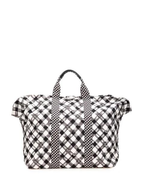 2010-2011 Printed Canvas Gingham Weekender tote bag by CHANEL 