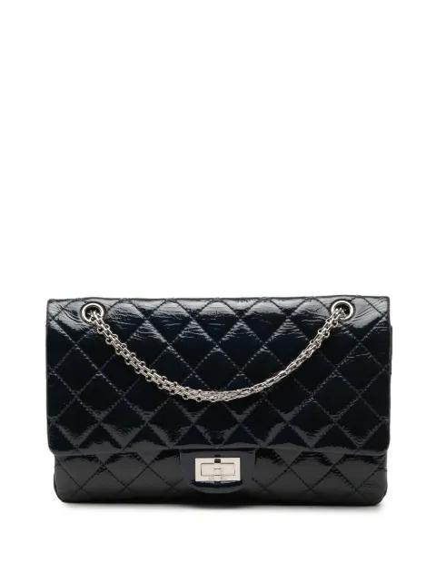 2010-2011 Quilted Distressed Patent Reissue 2.55 Double Flap 227 shoulder bag by CHANEL 