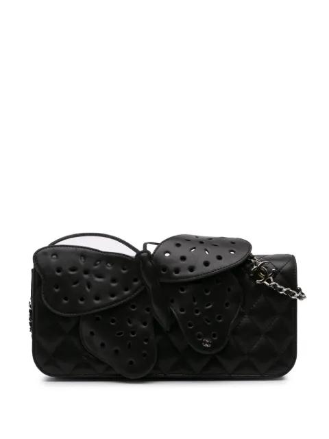 2010-2011 Quilted Lambskin Butterfly Clutch With Chain crossbody bag by CHANEL 
