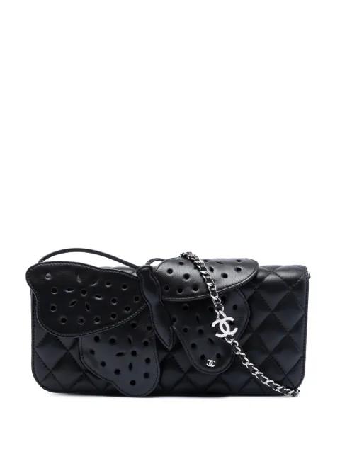 2010-2011 Quilted Lambskin Butterfly Clutch With Chain crossbody bag by CHANEL 