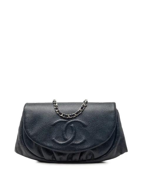 2011 CC Caviar Half Moon Wallet on Chain crossbody bag by CHANEL 
