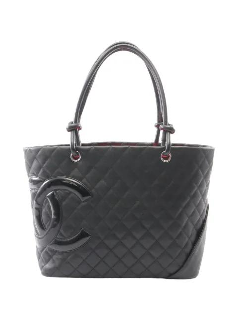 2011 Large Quilted Calfskin Cambon Ligne tote bag by CHANEL 