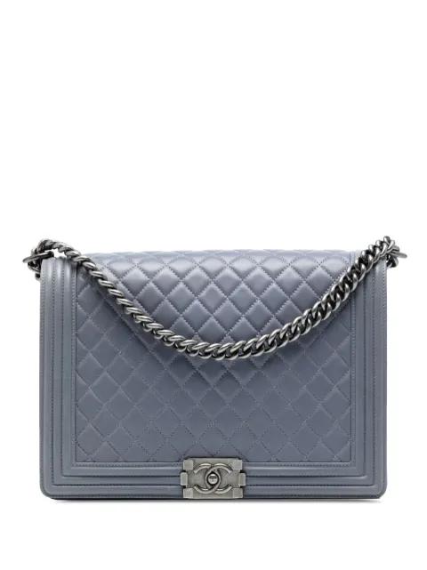 2011 Large Quilted Lambskin Boy Flap crossbody bag by CHANEL 2011 Large Quilted Lambskin Boy Flap crossbody bag by CHANEL