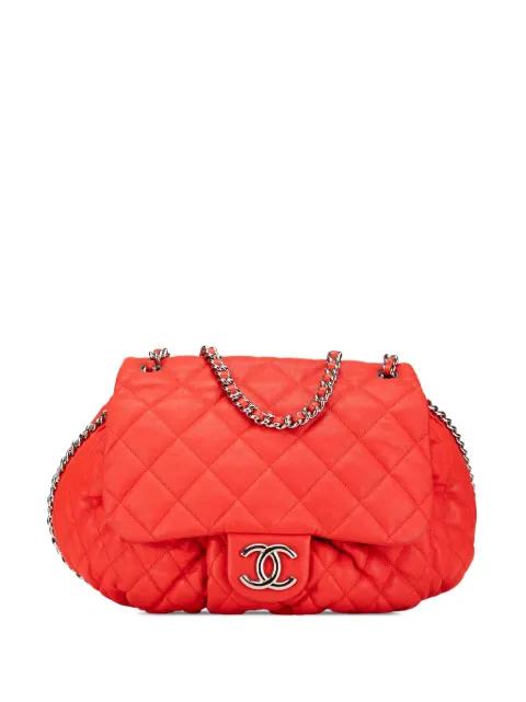 2011 Large Quilted Lambskin Chain Around Flap crossbody bag by CHANEL 