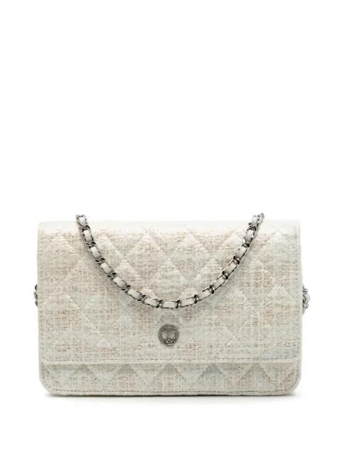 2012-2013 CC Coated Tweed Wallet On Chain crossbody bag by CHANEL 