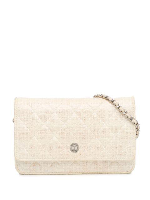 2012-2013 CC Coated Tweed Wallet On Chain crossbody bag by CHANEL 
