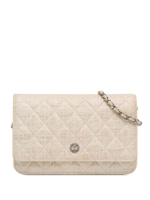 2012-2013 CC Coated Tweed Wallet On Chain crossbody bag by CHANEL 