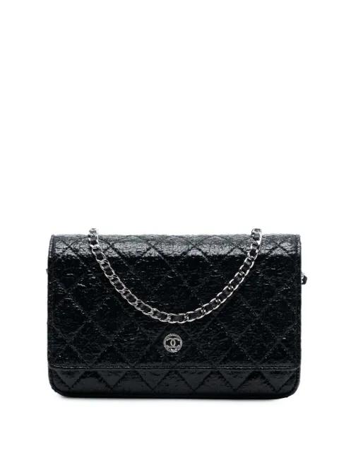 2012-2013 CC Quilted Crinkled Patent Wallet On Chain crossbody bag by CHANEL 