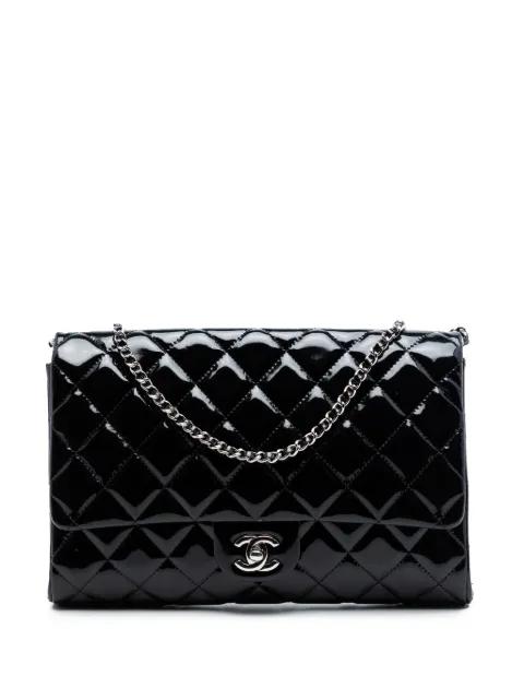 2012-2013 CC Quilted Patent Clutch With Chain shoulder bag by CHANEL 