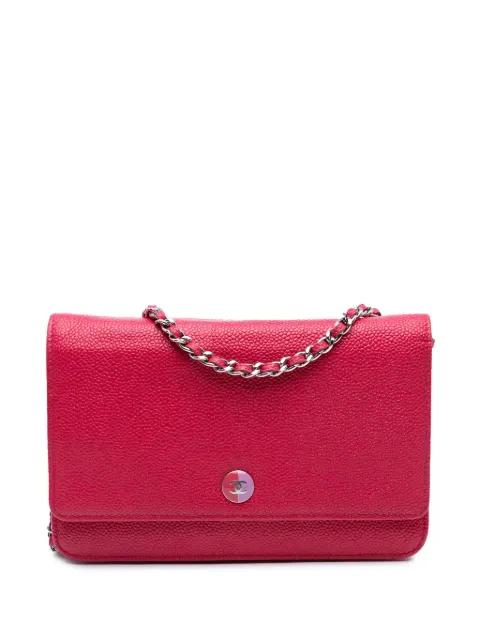 2012-2013 Caviar Bicolor CC Wallet On Chain crossbody bag by CHANEL 