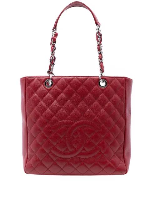 2012-2013 Caviar Vertical Grand Shopping tote bag by CHANEL 