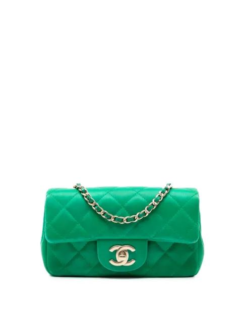 2012-2013 Extra Mini Rectangular Classic Satin Single Flap crossbody bag by CHANEL 