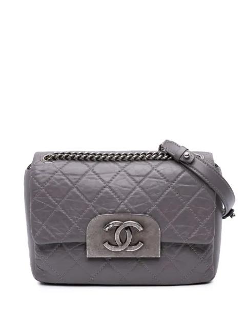 2012-2013 Quilted Aged Calfskin CC Square Flap crossbody bag by CHANEL 