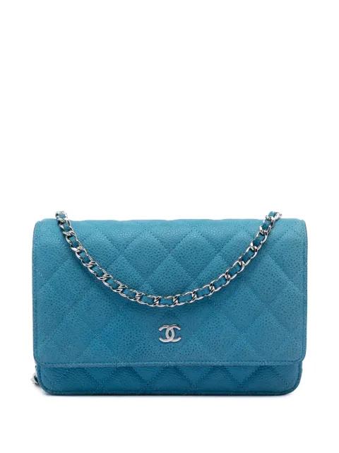 2013-2014 CC Quilted Caviar Wallet on Chain crossbody bag by CHANEL 