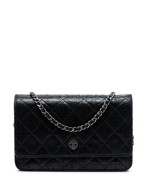 2013-2014 CC Quilted Crinkled Patent Wallet On Chain crossbody bag by CHANEL 