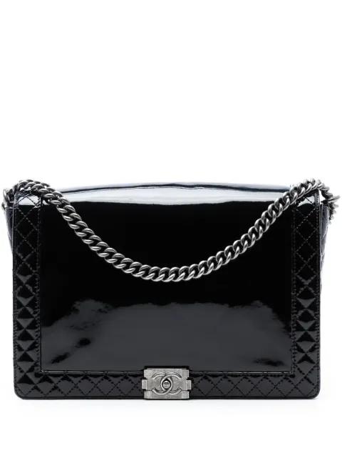 2013-2014 Extra Large Patent Boy Reverso Flap crossbody bag by CHANEL 