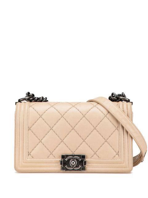 2013-2014 New Medium Aged Calfskin Stitched Boy Flap crossbody bag by CHANEL 