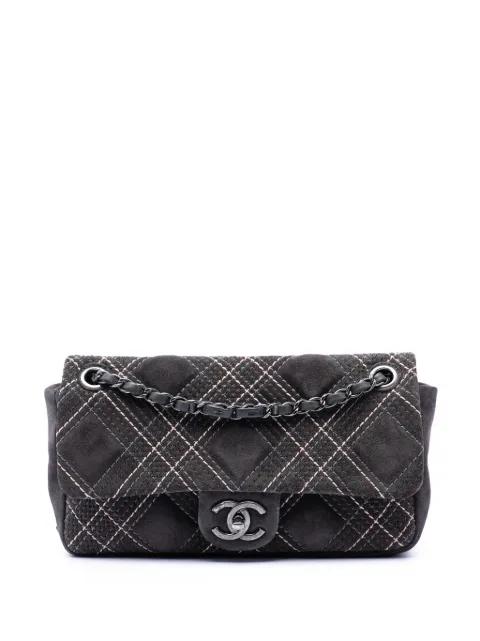 2013-2014 Paris Edinburgh Medium Stitched Suede Saltire Single Flap shoulder bag by CHANEL 