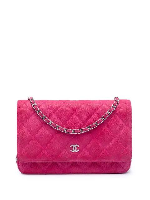 2014-2015 CC Quilted Caviar Wallet on Chain crossbody bag by CHANEL 