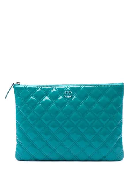 2014-2015 Medium Quilted Patent O Case clutch bag by CHANEL 