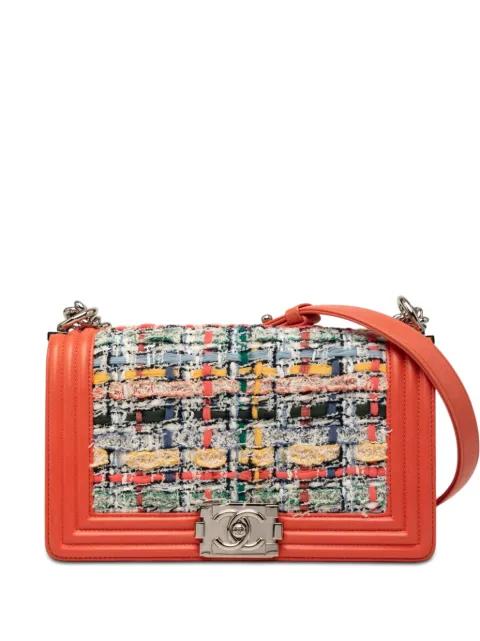 2014-2015 Medium Tweed and Lambskin Boy Flap crossbody bag by CHANEL 