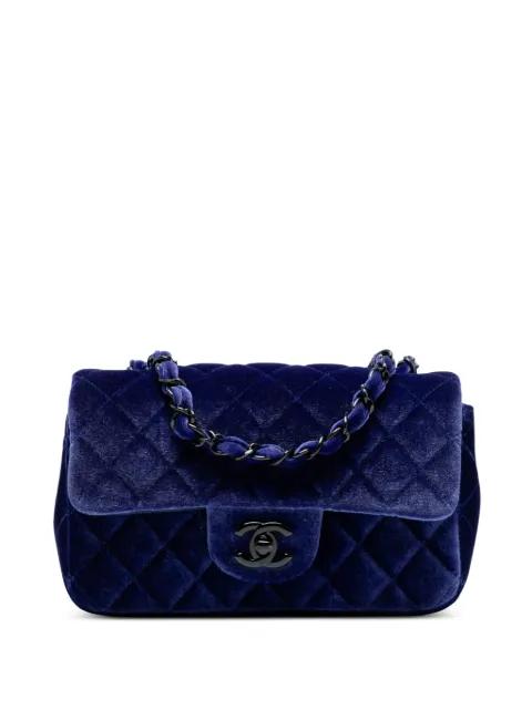2014-2015 Mini Rectangular Classic Velvet Single Flap crossbody bag by CHANEL 