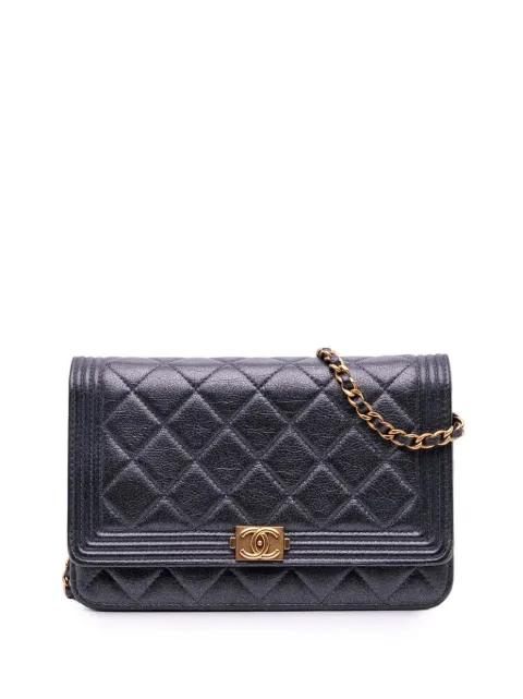 2014-2015 Quilted Lambskin Boy Wallet On Chain crossbody bag by CHANEL 2014-2015 Quilted Lambskin Boy Wallet On Chain crossbody bag by CHANEL