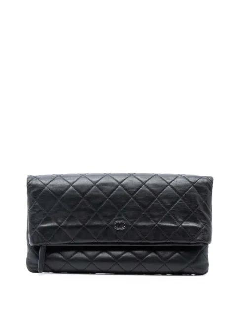2014-2015 Quilted Lambskin CC Beauty Foldover clutch bag by CHANEL 