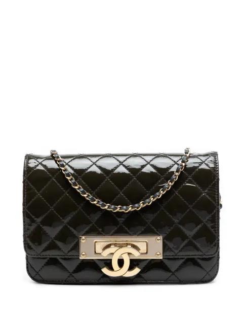 2014-2015 Quilted Patent Golden Class Wallet on Chain crossbody bag by CHANEL 