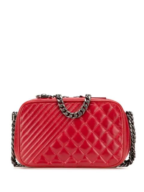 2014-2015 Small Quilted Glazed Calfskin Coco Boy Camera Bag crossbody bag by CHANEL 